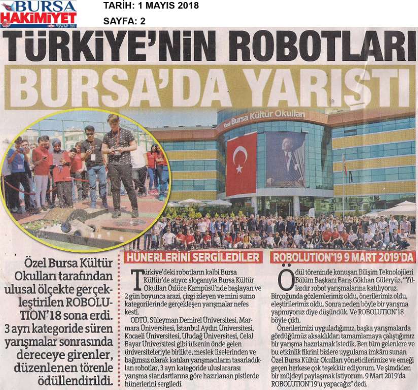 Türkiye'nin Robotları "ROBOLOTİON'18" de Bursa'da yarıştı...