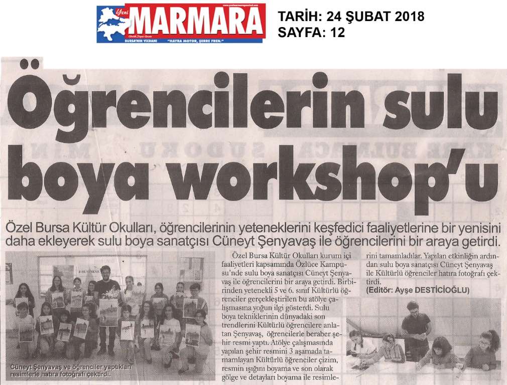 Kültürlü Öğrencilerin Keyifli Suluboya Workshop'u...