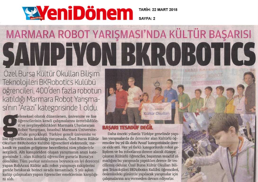 BKRobotic Kulübümüz Marmara Robot Yarışmalarında "Arazi Kategorisi"nde 1. oldu...